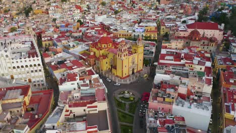 aerial guanajuato, mexico. pedestal down