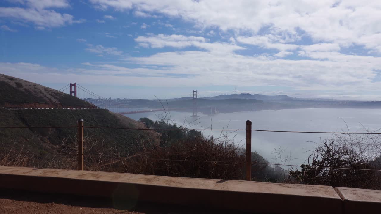Partially clear skies of the Golden Gate Bridge in San Francisco, California