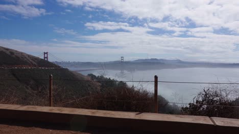 partially clear skies of the golden gate bridge in san francisco, california