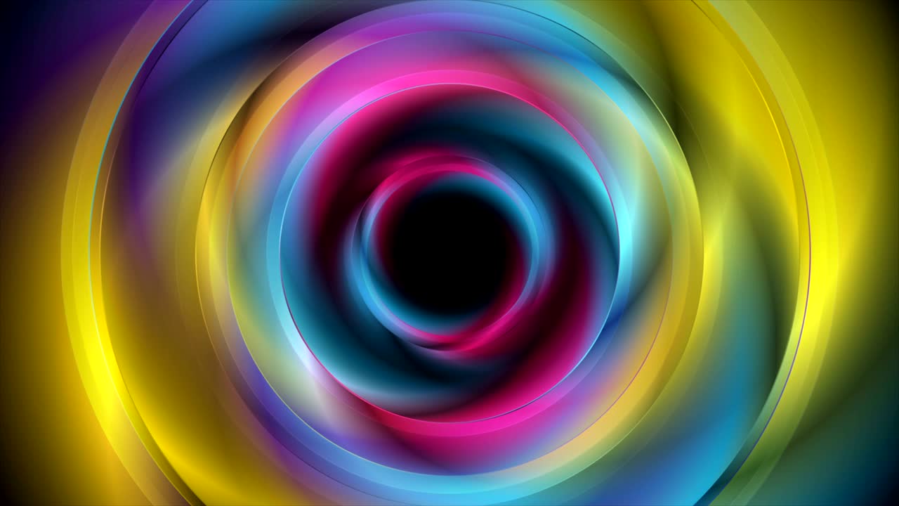 círculos lisos de colores brillantes fondo de movimiento de tecnología abstracta