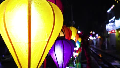 vibrant lanterns illuminate a street in hanoi