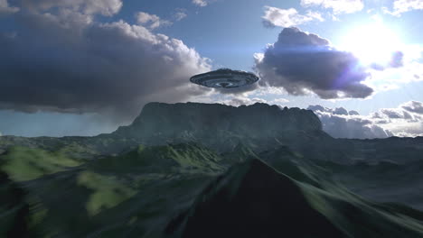 ufo over mountains