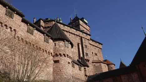 medieval castle haut-koenigsbourg in the vosges mountains, magnificent castle walls