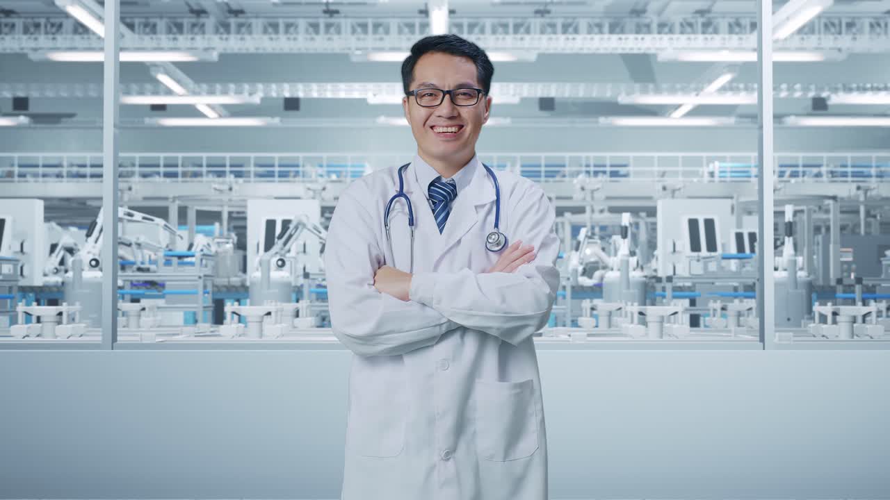 Doctor in a Modern Manufacturing Facility