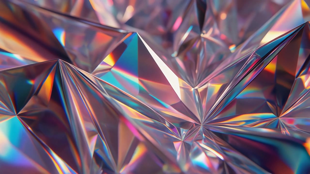 Sfondo astratto di superfici cristalline geometriche iridescenti