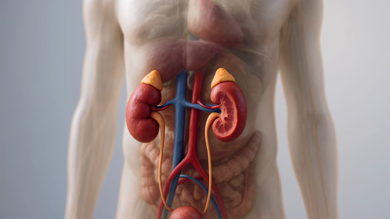 Detailed 3D Anatomical Model of Human Kidneys and Urinary System