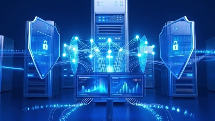 Digital Data Center Servers with Cybersecurity Protection and Network Connectivity