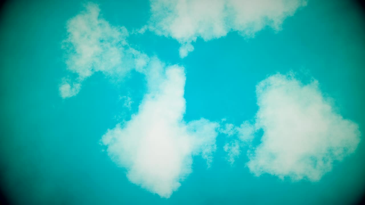 superposición de películas de nubes blancas antiguas con efecto de viñeta bucle de fondo sin costuras