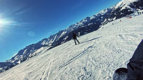 beautiful view seen during snowboarding.