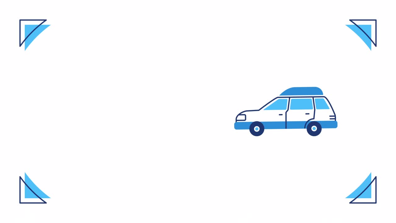 4k video of car in doodle style on white background.