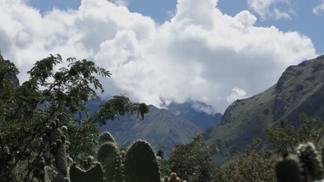 handheld of view at the andes mountains in peru