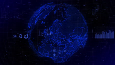 Der-Rotierende-Videohintergrund-Eines-Filmischen-Digitalen-Globus-Zeigt-Das-Land-Litauen-Im-Zoom