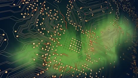 Animation of processor socket over dark background