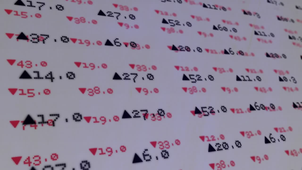 datos financieros y números del mercado de valores animación sobre fondo blanco