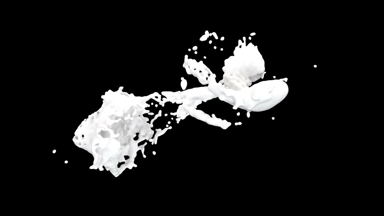Milk cream splash drops on black 4k