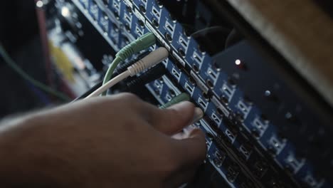 patching in audio in a music recording studio