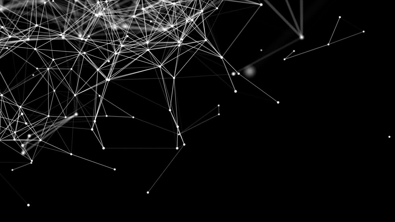 Abstract plexus structure of many glowing lines and Loop particles. Connection concept.