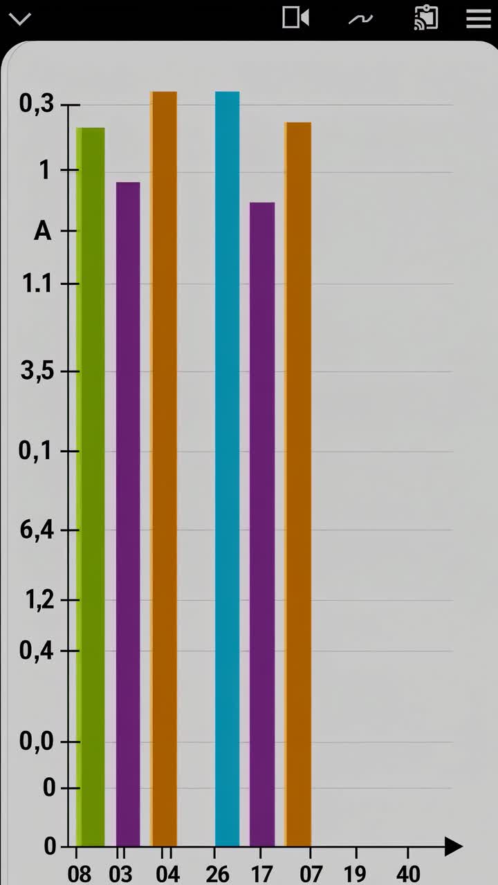 Bar graph with colorful bars on a gray background, viewed from a straight-on angle