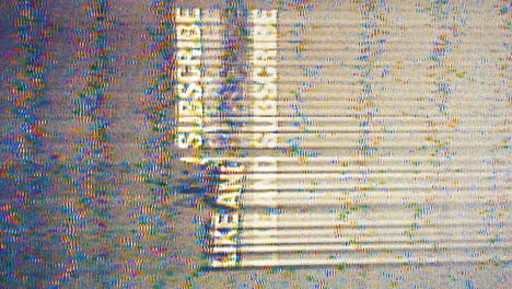 like and subscribe vertical title glitch on analog grain background, retro vhs style