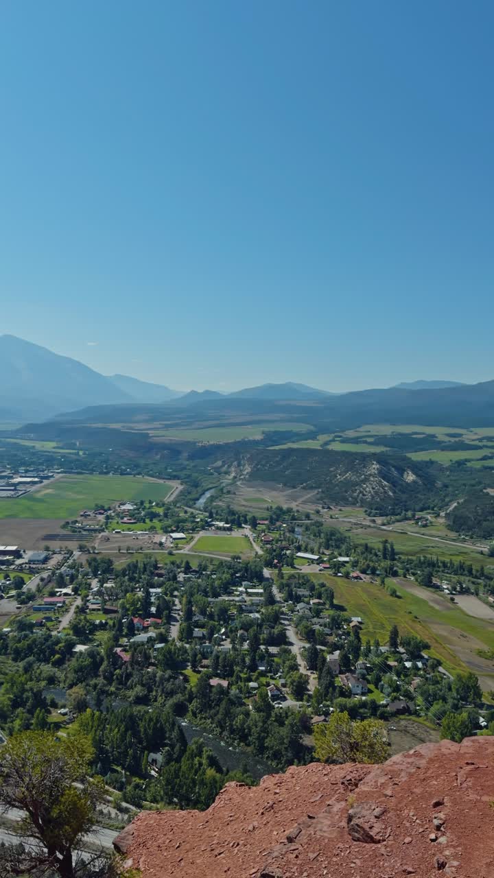 Vertical establishing from Red Hill trail and rock formations near Carbondale Colorado USA