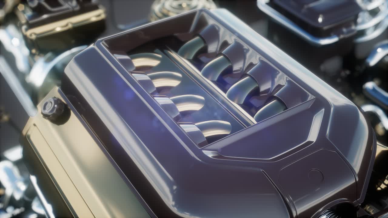 자세한 자동차 엔진 및 다른 부품