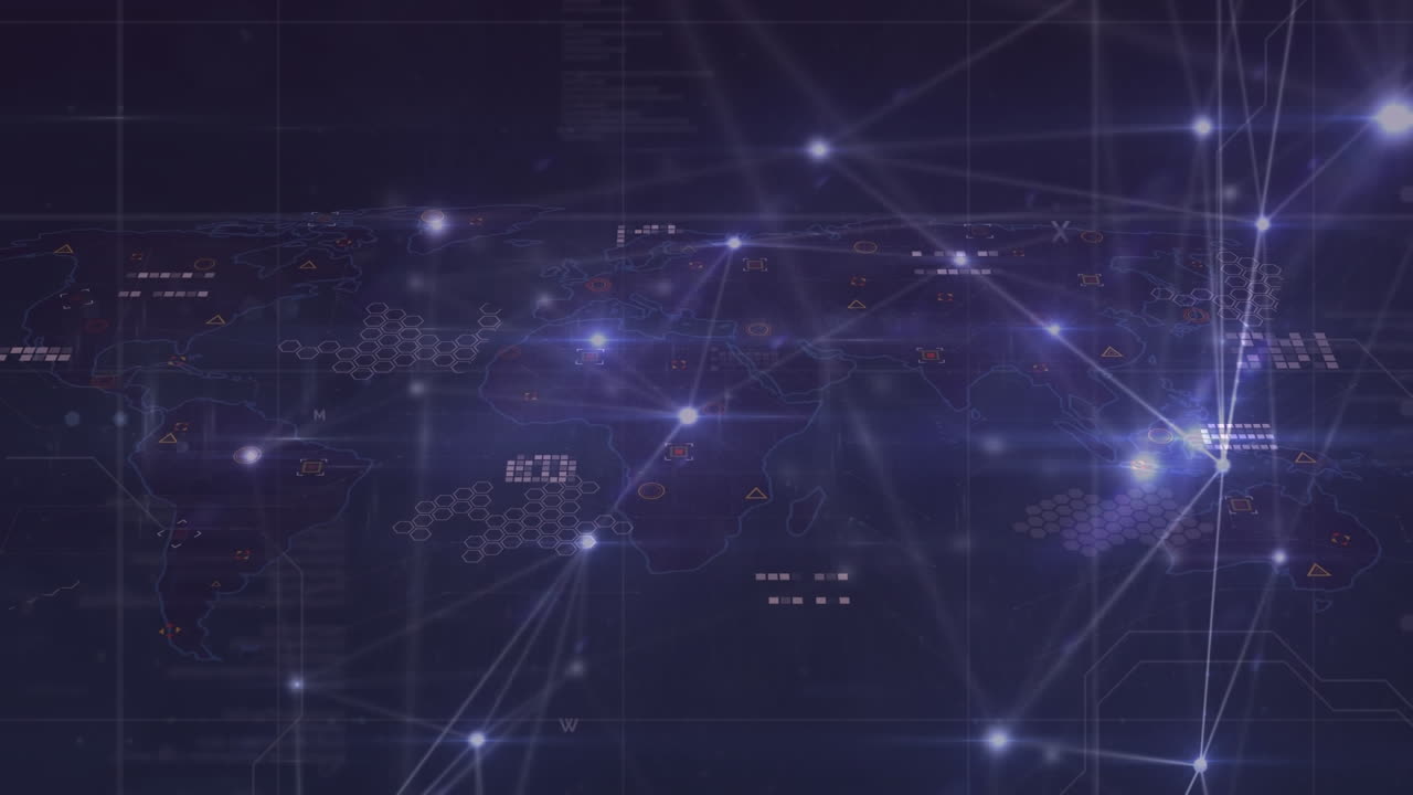 Animation of network of connections over data processing