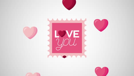 valentines day animated card with hearts frame