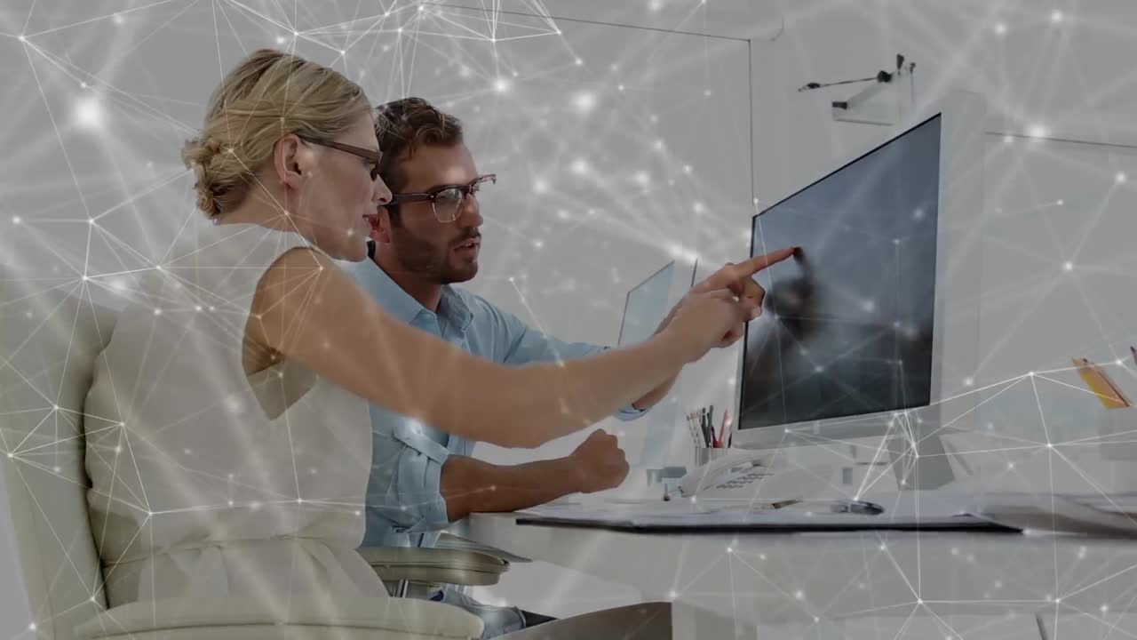 animación de la red de conexiones entre diversos empresarios