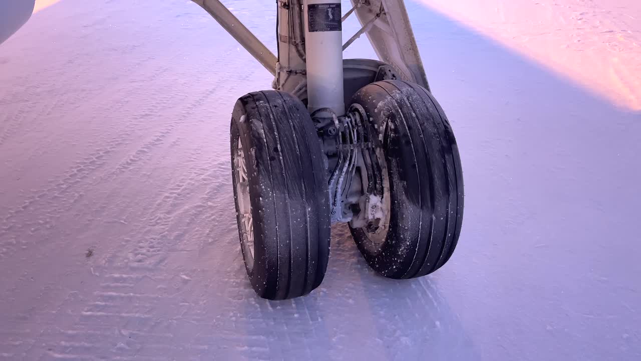 Airplane Landing Gear in the Snow