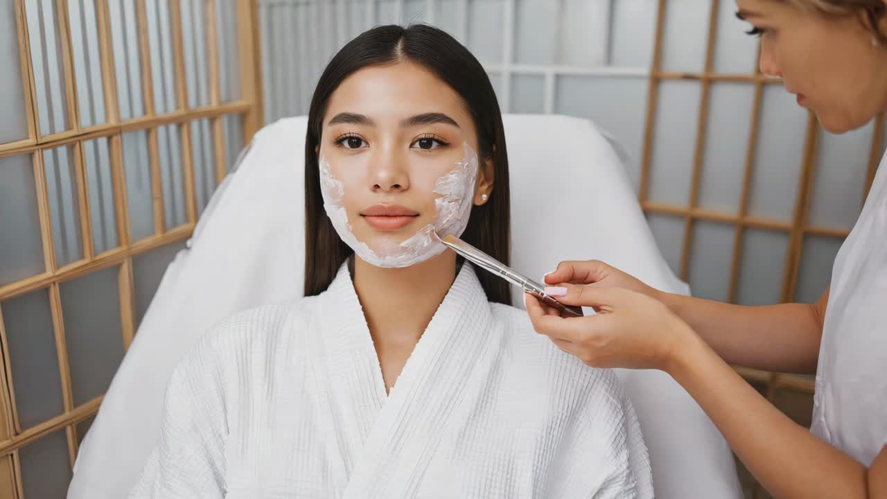 얼굴 치료를 받는 여성