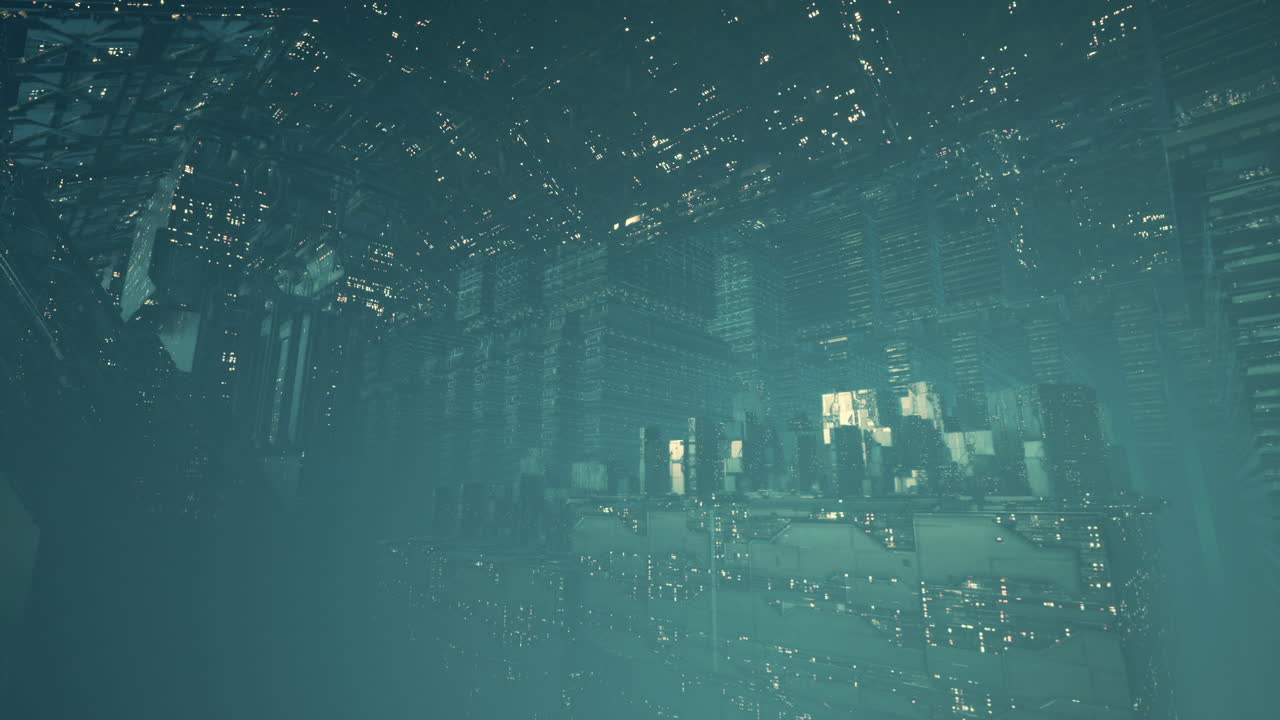 Futuristic city floating in the sky with advanced architecture and technology