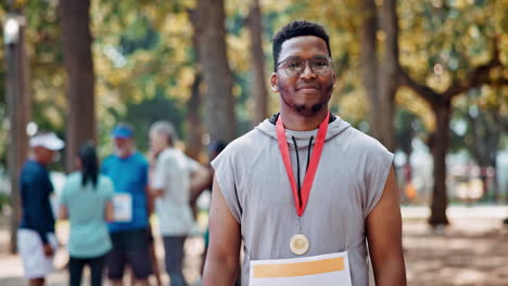 smiling man at a marathon event