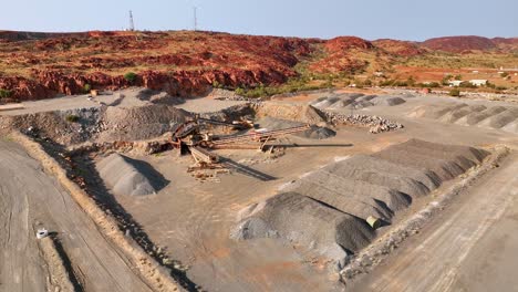 quarry site in karratha, western australia - drone shot