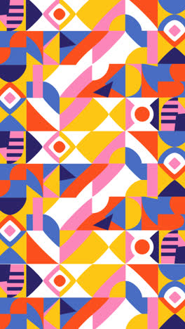 motion graphic of flat design geometric mosaic pattern