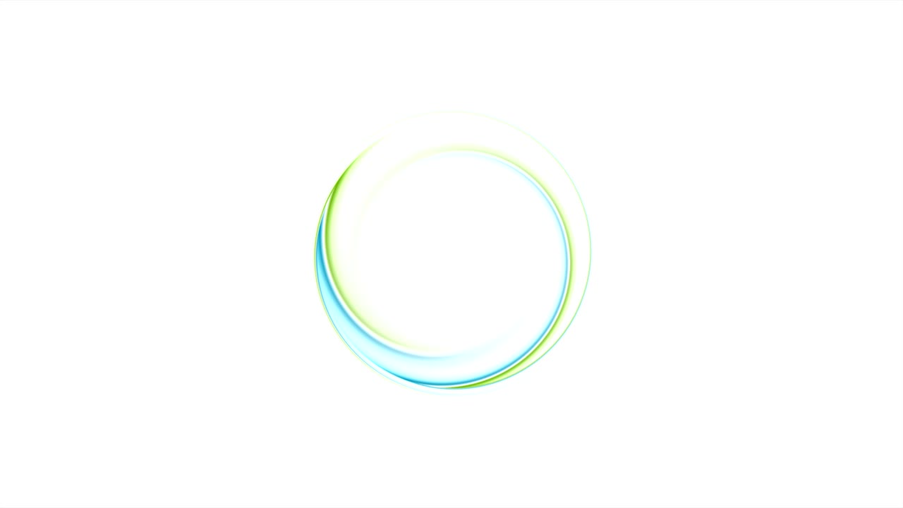 animación de video del logotipo del anillo abstracto azul y verde