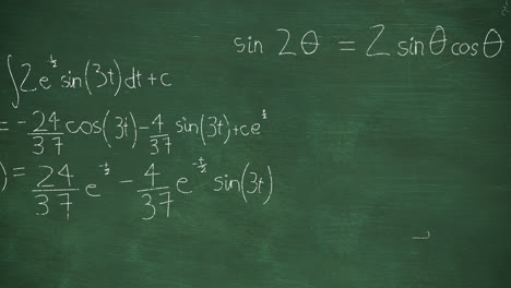 Animation-of-mathematical-equations-on-green-background