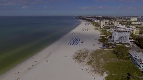 4k drone video of beautiful resort hotels on the gulf of mexico in st