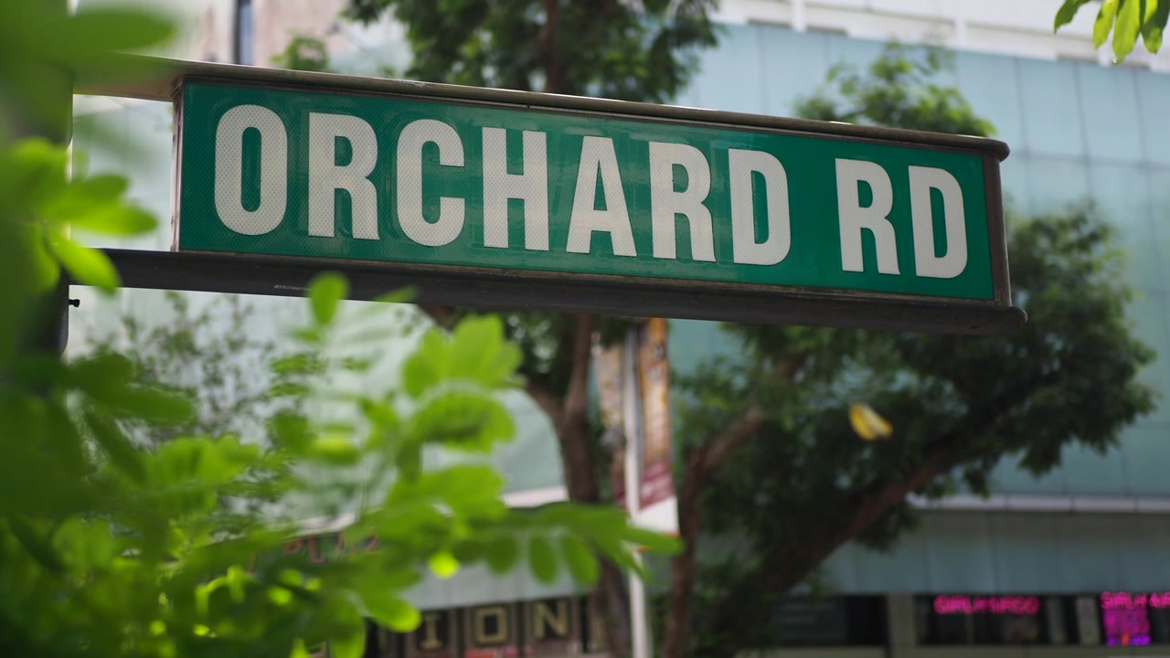 Segnale stradale di Orchard Road a Singapore