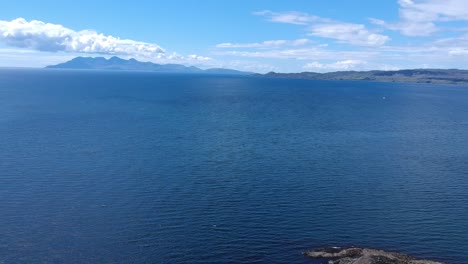 majestic droneshot of majorelle blue ocean view