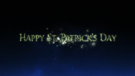 animation of the words happy st. patrick's day written in sparkling letters