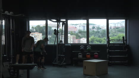 gym with city view
