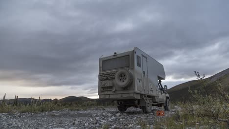 time lapse of an rv parked in northern canada