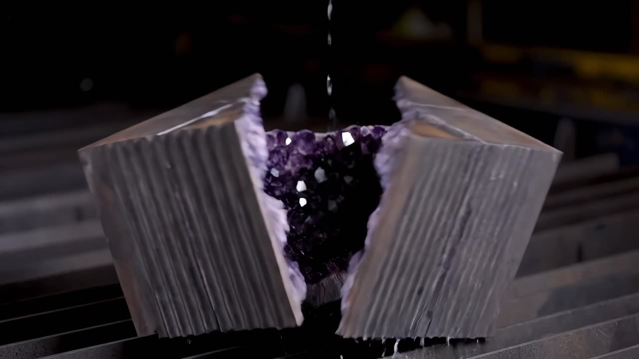 Waterjet Cutting Metal Block