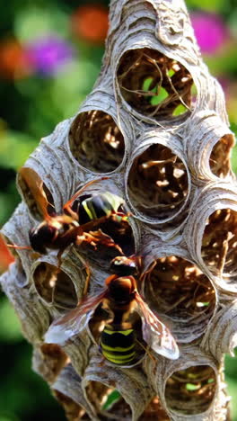 wasp nest close-up