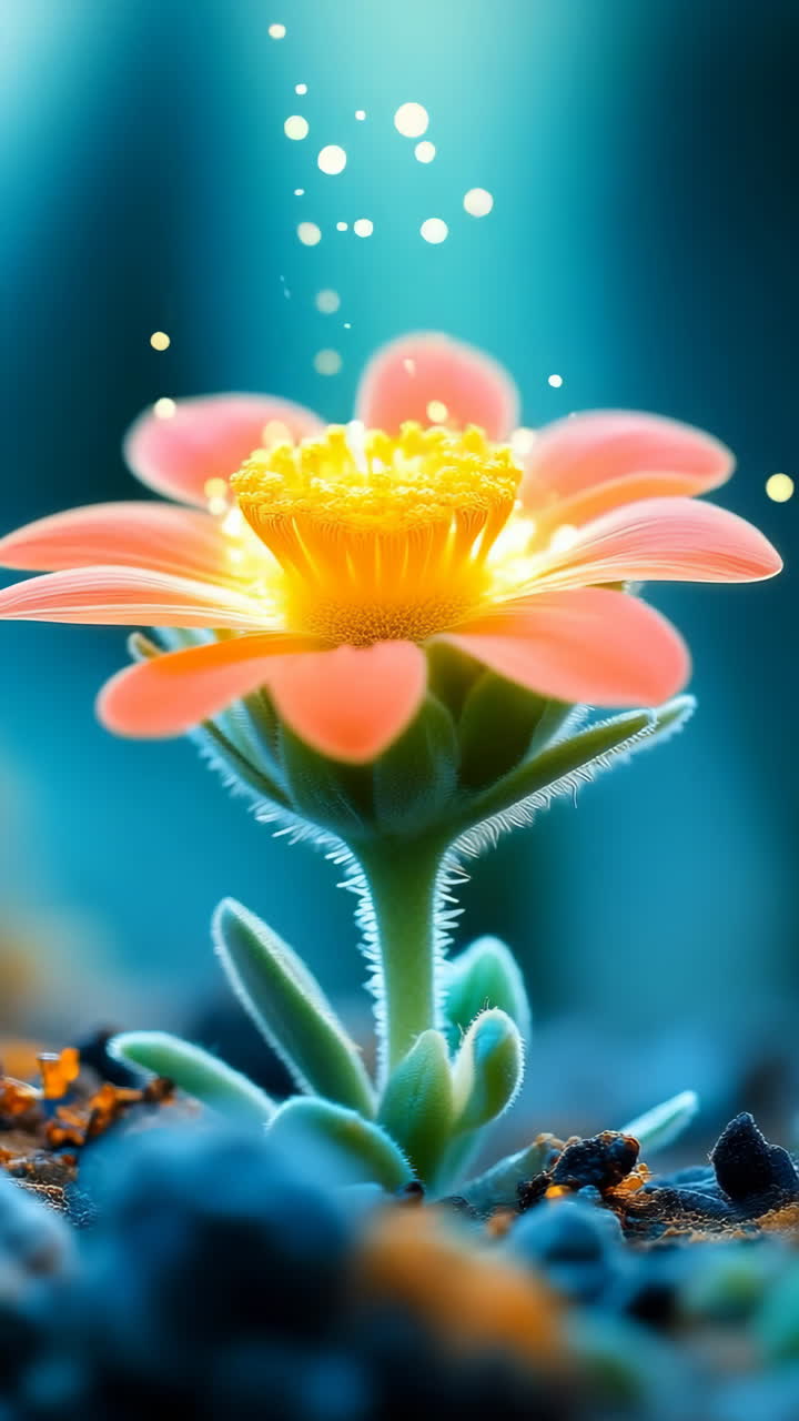 Lovely flower in nature. A delicate flower with soft petals is blossoming amid lush greenery on a serene day, showcasing nature's beauty.