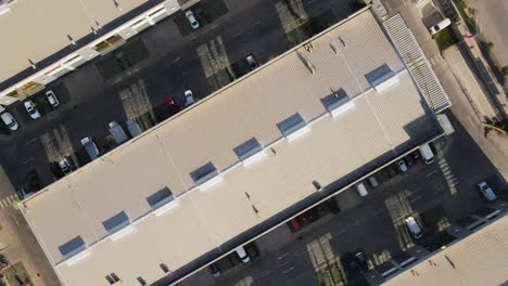 Aerial-shot-of-warehouses-in-industrial-zone