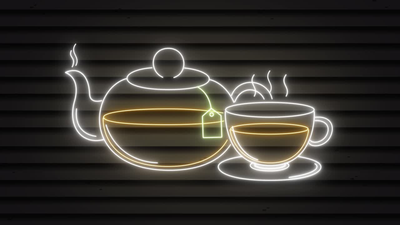 차를 는 네온 표지 애니메이션.