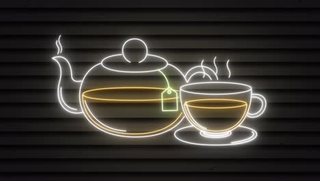 animación de letrero de neón del té que se está vertiendo.
