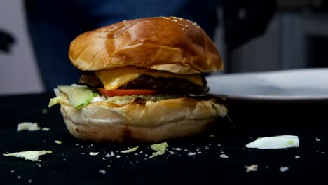 menú de una sola hamburguesa