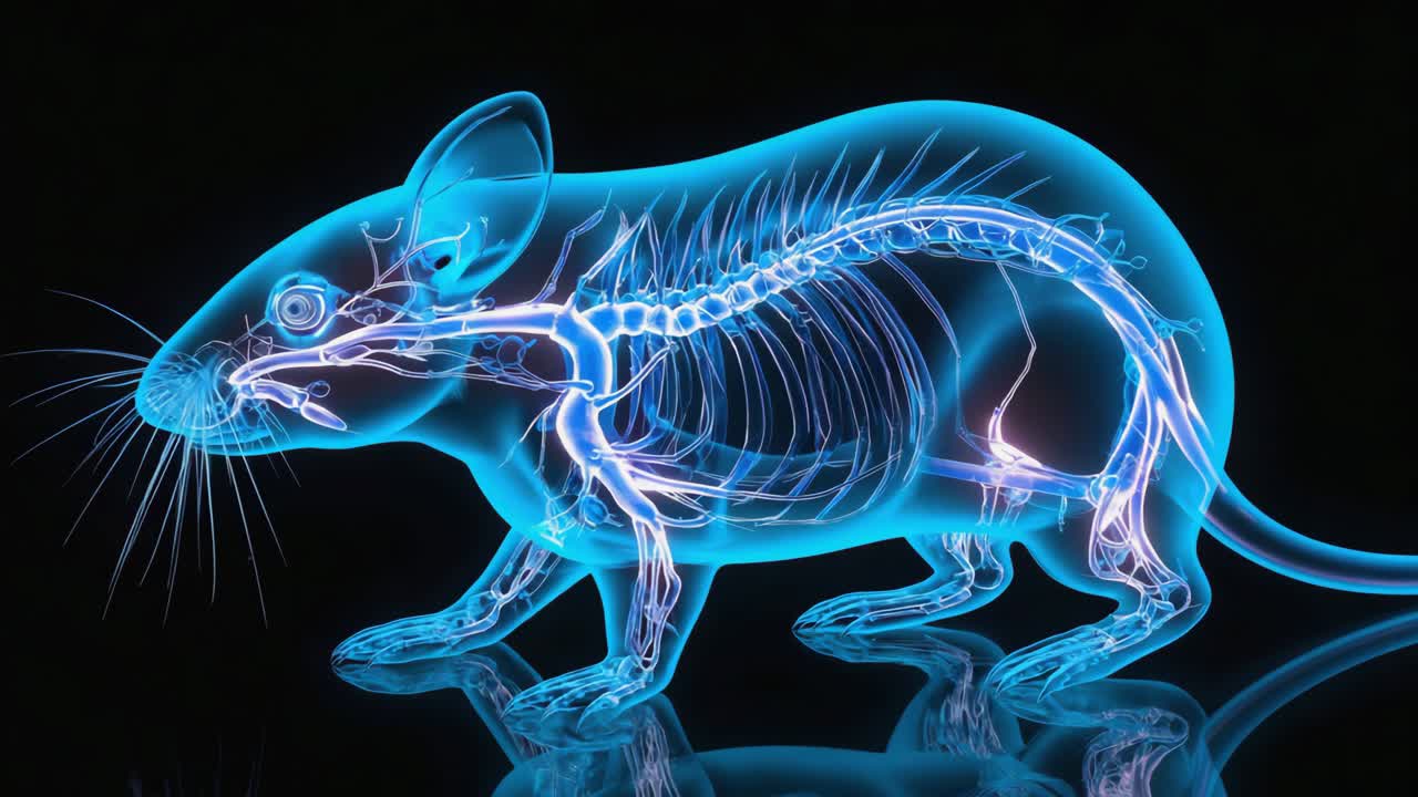 X-ray Style Anatomical View of a Mouse Skeleton